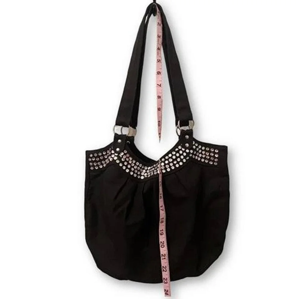Vintage Hobo Purse Black Sequins Canvas Y2K‎ mc bling